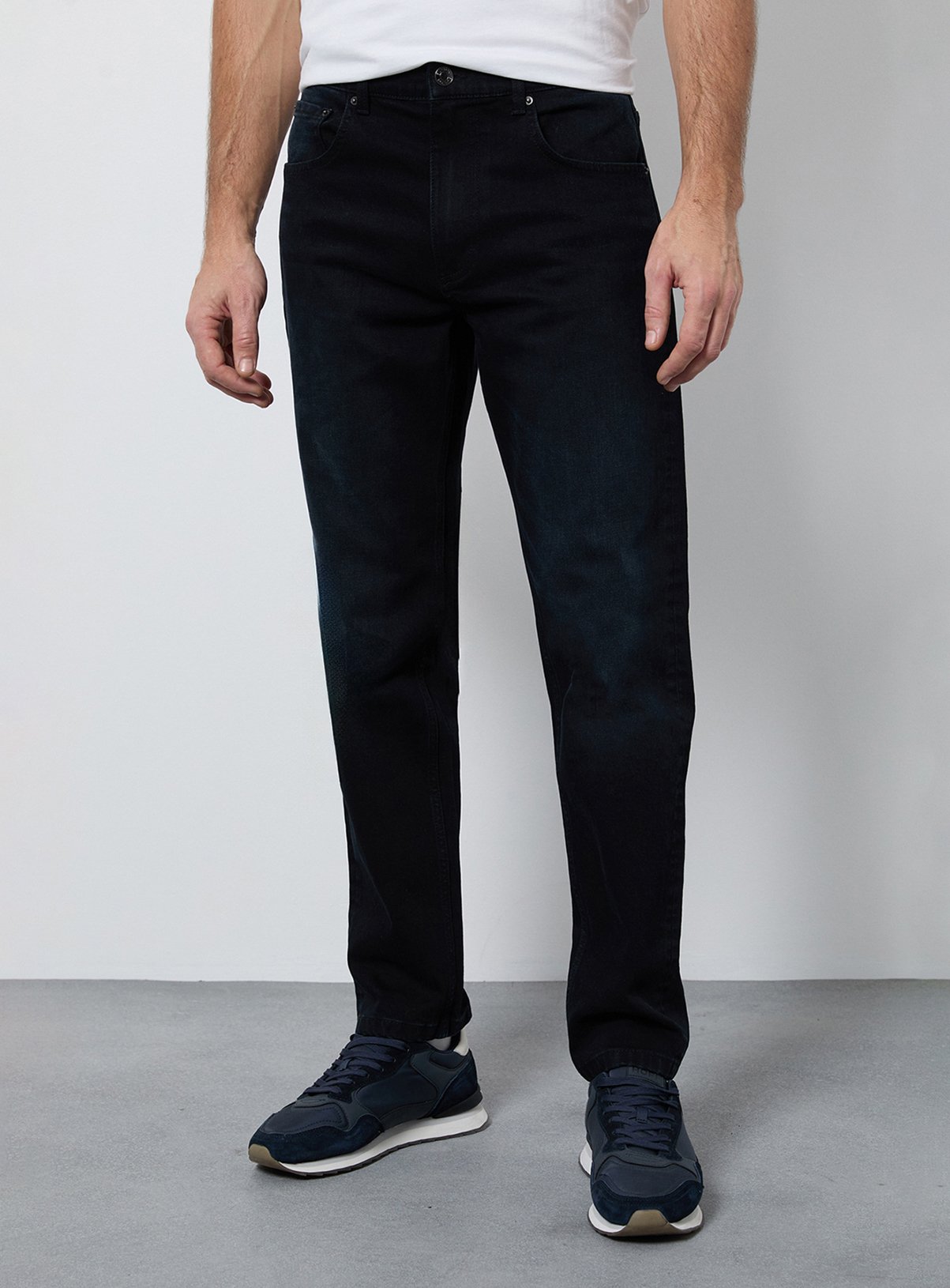 BURTON Blue Black Dark Wash Stretch Slim Fit Jean 32R - Image 1 thumbnail